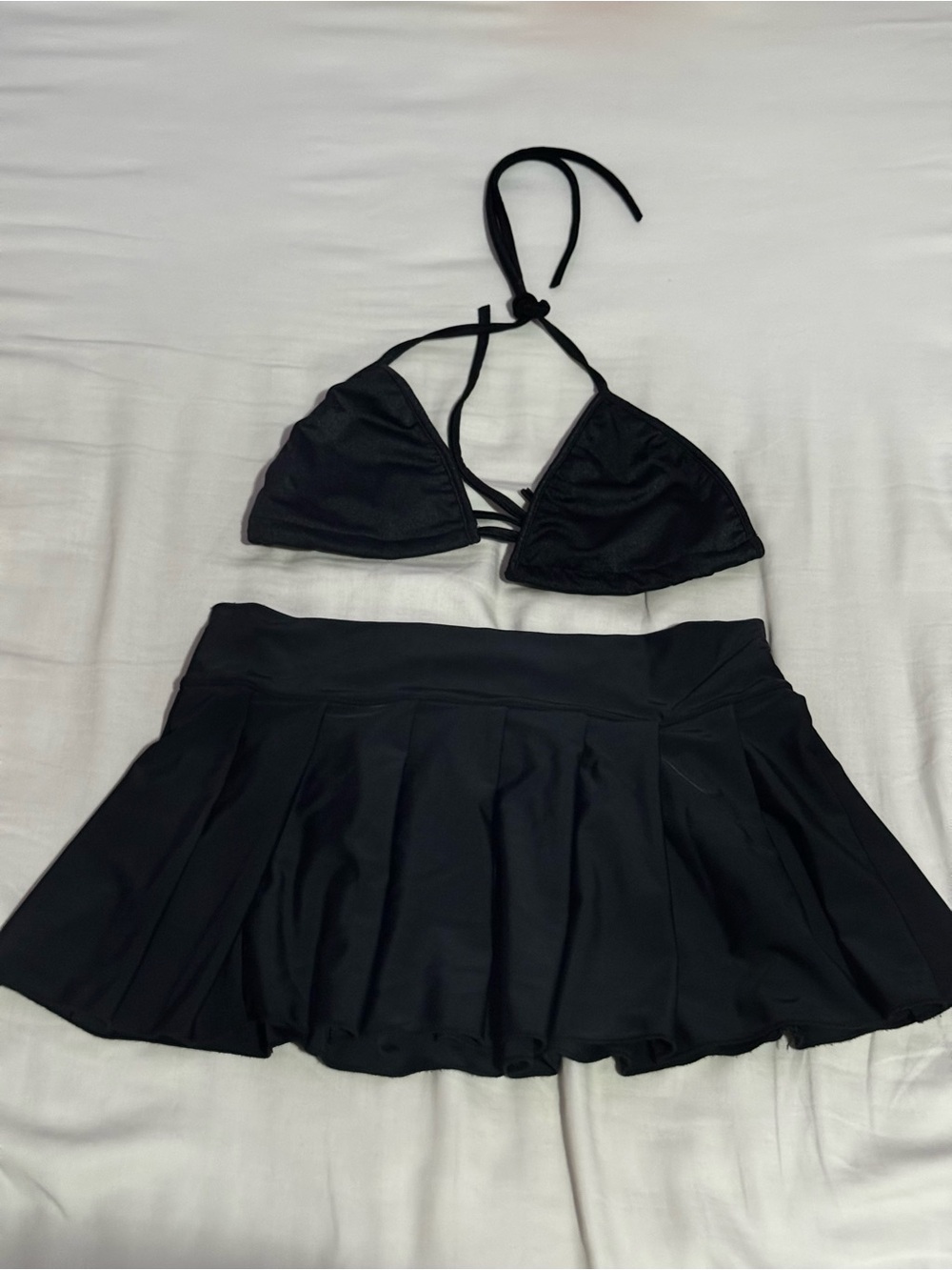 I Heart raves Black bra and Skirt Set